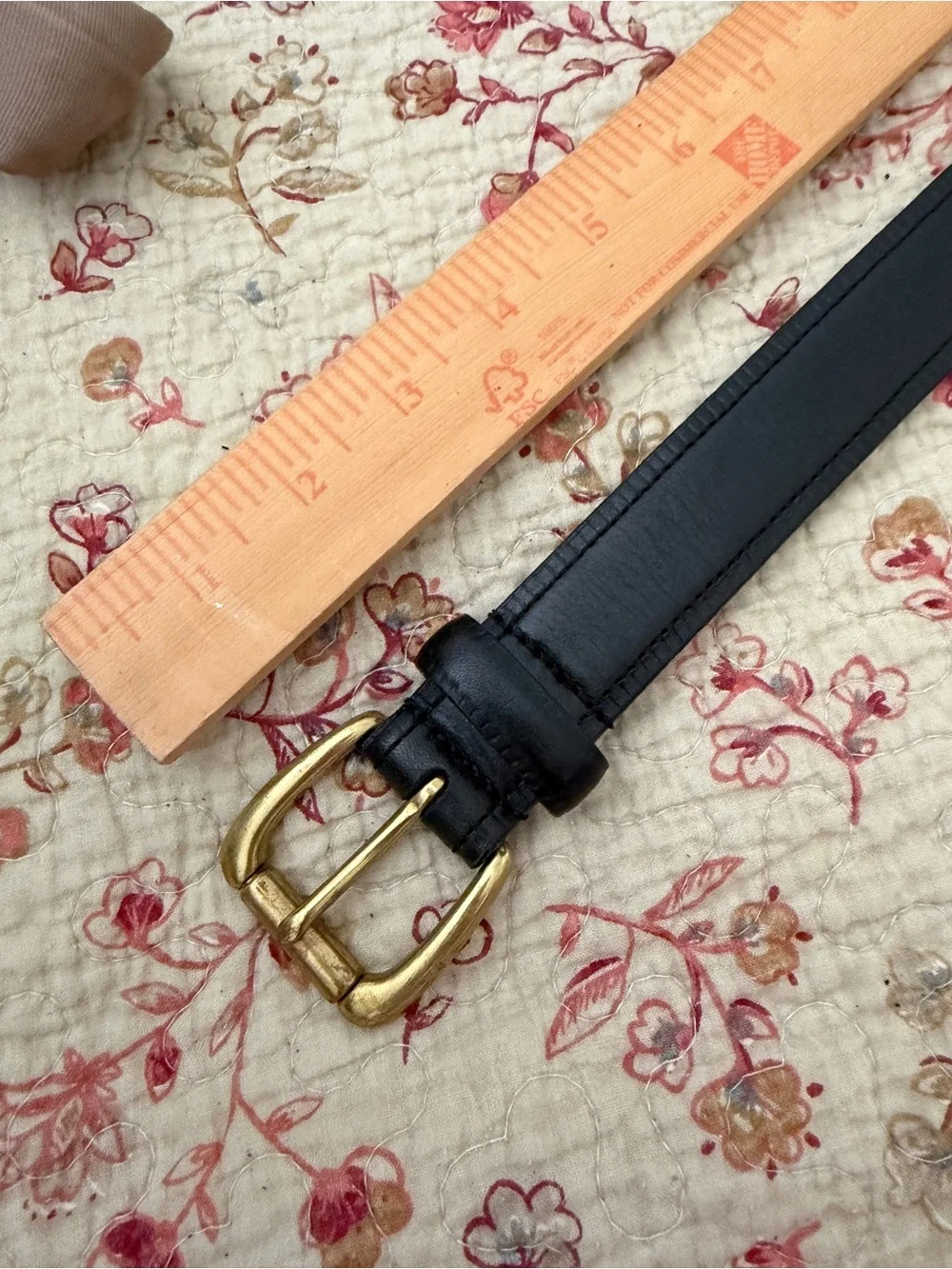 Coach 5915 Black Leather Belt with Brass Buckle